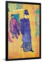 Jane Avril Leaves The Moulin Rouge-Henri de Toulouse-Lautrec-Framed Art Print