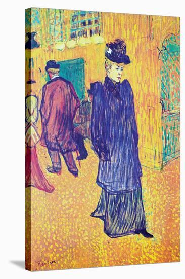 Jane Avril Leaves The Moulin Rouge-Henri de Toulouse-Lautrec-Stretched Canvas