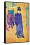 Jane Avril Leaves The Moulin Rouge-Henri de Toulouse-Lautrec-Framed Stretched Canvas