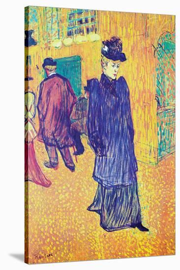 Jane Avril Leaves The Moulin Rouge-Henri de Toulouse-Lautrec-Stretched Canvas