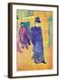 Jane Avril Leaves The Moulin Rouge-Henri de Toulouse-Lautrec-Framed Art Print