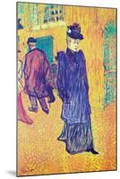 Jane Avril Leaves The Moulin Rouge-Henri de Toulouse-Lautrec-Mounted Art Print