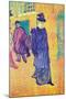 Jane Avril Leaves The Moulin Rouge-Henri de Toulouse-Lautrec-Mounted Art Print