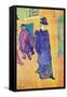 Jane Avril Leaves The Moulin Rouge-Henri de Toulouse-Lautrec-Framed Stretched Canvas