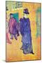 Jane Avril Leaves the Moulin Rouge-Henri de Toulouse-Lautrec-Mounted Art Print