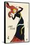 Jane Avril Music Hall Performer-Henri de Toulouse-Lautrec-Framed Stretched Canvas
