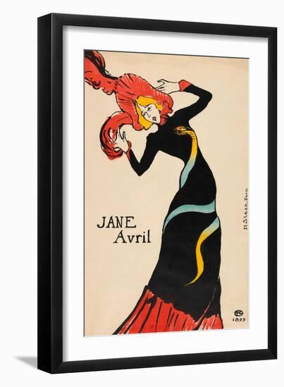 Jane Avril Poster by Henri De Toulouse-Lautrec-Henri de Toulouse-Lautrec-Framed Giclee Print