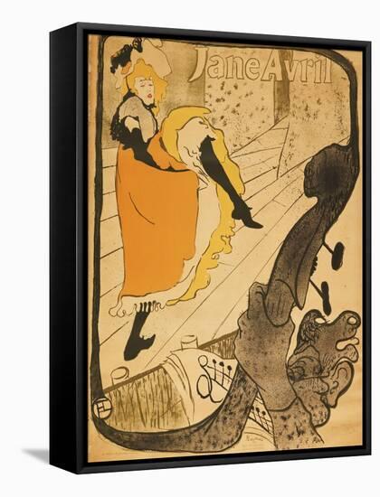 Jane Avril-Henri de Toulouse-Lautrec-Framed Stretched Canvas