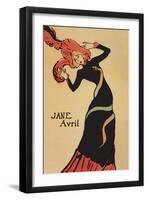 Jane Avril-Henri de Toulouse-Lautrec-Framed Art Print