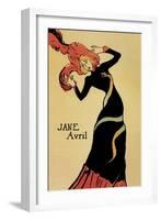 Jane Avril-Henri de Toulouse-Lautrec-Framed Art Print