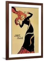 Jane Avril-Henri de Toulouse-Lautrec-Framed Art Print