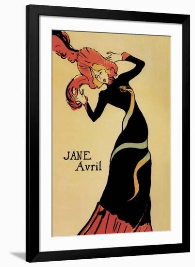 Jane Avril-Henri de Toulouse-Lautrec-Framed Art Print