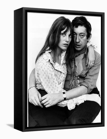 Jane Birkin Actress and Serge Gainsbourg at Home in Their Chelsea Flat-null-Framed Stretched Canvas