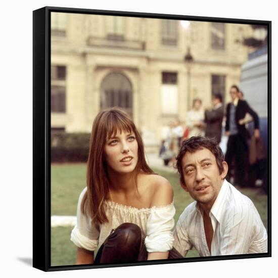 Jane Birkin and Serge Gainsbourg-null-Framed Stretched Canvas
