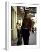 Jane Fonda Carrying a Louis Vuitton Bag as She Walks Down the Street-Bill Ray-Framed Premium Photographic Print