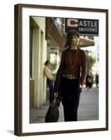 Jane Fonda Carrying a Louis Vuitton Bag as She Walks Down the Street-Bill Ray-Framed Premium Photographic Print