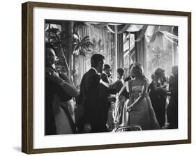 Jane Fonda Dancing at Charity Ball at Waldorf Astoria-Yale Joel-Framed Premium Photographic Print