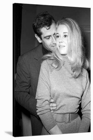Jane Fonda Et Roger Vadim During the Shooting of the Movie "La Curée"-Richard Bouchara-Stretched Canvas