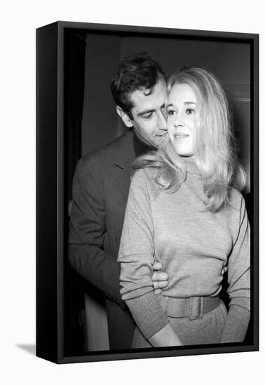 Jane Fonda Et Roger Vadim During the Shooting of the Movie "La Curée"-Richard Bouchara-Framed Stretched Canvas