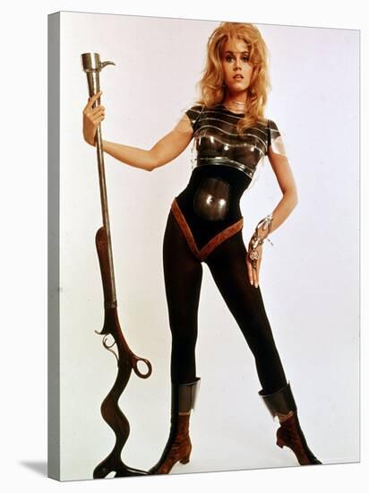 Jane Fonda, Wearing Space Age Costume in Publicity Still from Roger Vadim's Film "Barbarella"-Carlo Bavagnoli-Stretched Canvas