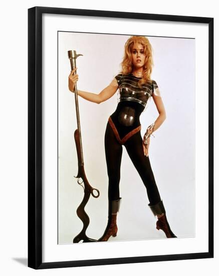 Jane Fonda, Wearing Space Age Costume in Publicity Still from Roger Vadim's Film "Barbarella"-Carlo Bavagnoli-Framed Premium Photographic Print