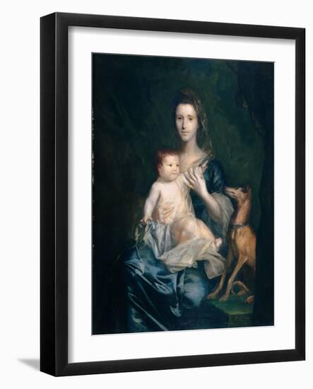 Jane Hamilton, Wife of 9Th Lord Cathcart, and Her Daughter Jane, Later Duchess of Atholl, 1754-55 (-Joshua Reynolds-Framed Giclee Print