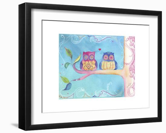 Jane Owl Pair-null-Framed Premium Giclee Print