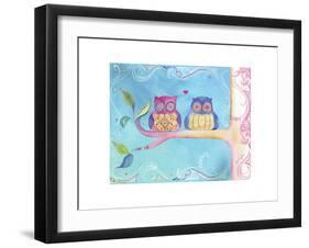 Jane Owl Pair-null-Framed Premium Giclee Print