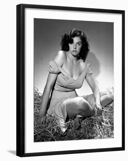 Jane Russell. "The Outlaw" 1943, Directed by Howard Hughes-null-Framed Photographic Print