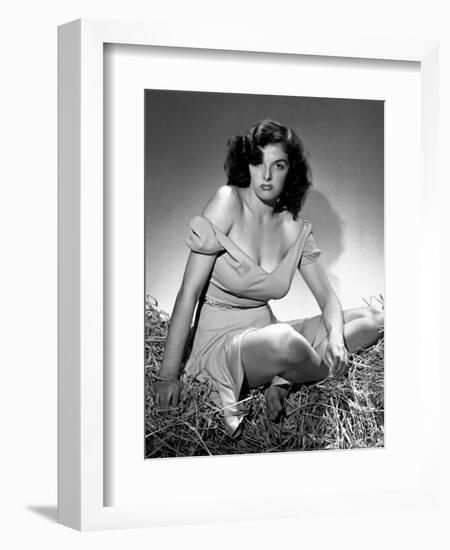 Jane Russell. "The Outlaw" 1943, Directed by Howard Hughes-null-Framed Photographic Print