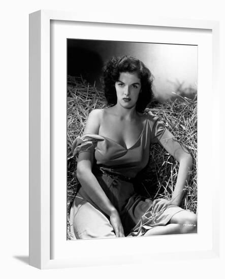 Jane Russell. "The Outlaw" 1943, Directed by Howard Hughes-null-Framed Photographic Print