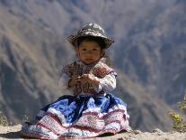 Little Girl in Traditional Dress, Colca Canyon, Peru, South America-Jane Sweeney-Photographic Print