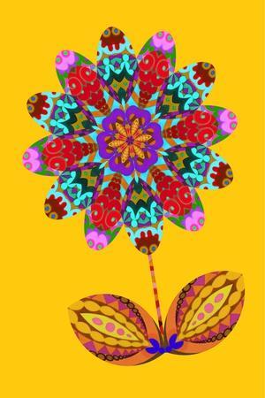 Flower cutout on yellow, 2020, (collage)