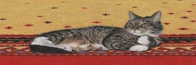 Sam on Patterned Rug-Janet Pidoux-Giclee Print