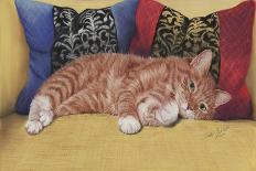 Sam on Patterned Rug-Janet Pidoux-Giclee Print