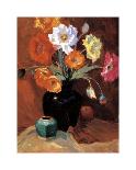 Poppies in Black Vase-Janine Salzman-Mounted Giclee Print