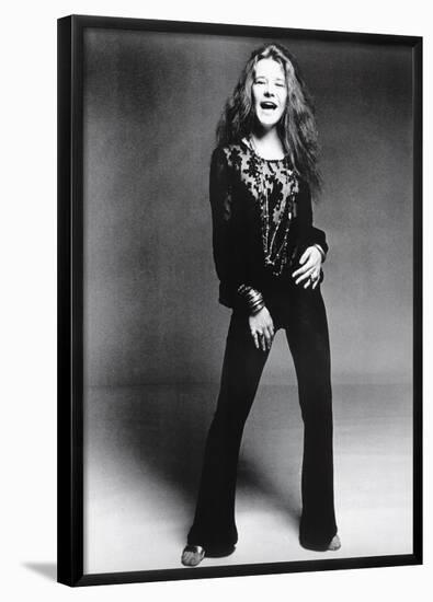 Janis Joplin Black and White Music Poster Print-null-Framed Poster