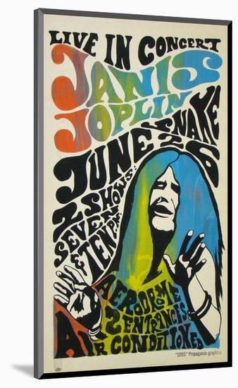 Janis Joplin concert poster, 1970-Unknown-Mounted Art Print