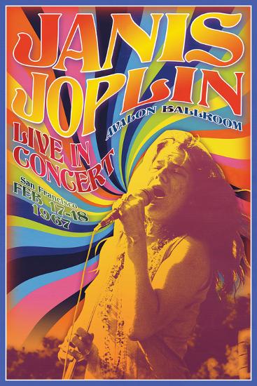 Janis Joplin - Concert-Matthew de la Tour-Lamina Framed Poster