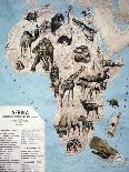 Map of Animals in Africa Sf-Janos Balint-Framed Stretched Canvas