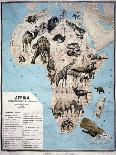 Map of Animals in Africa Sf-Janos Balint-Framed Giclee Print