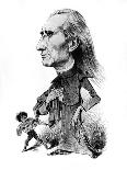 Franz Liszt and the gyspy musician - caricature-Janos Janko-Stretched Canvas