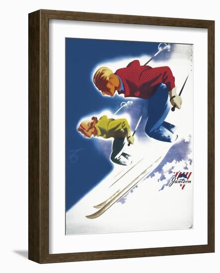 Jantzen by Binder Man and Women, Ski 1947-null-Framed Giclee Print