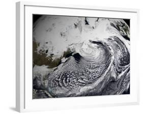 January 2, 2009 - Cloud Simulation of a Single Day Centered over the Atlantic-null-Framed Photographic Print