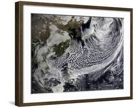 January 2, 2009 - Cloud Simulation of a Single Day Centered over the Western Pacific-null-Framed Photographic Print