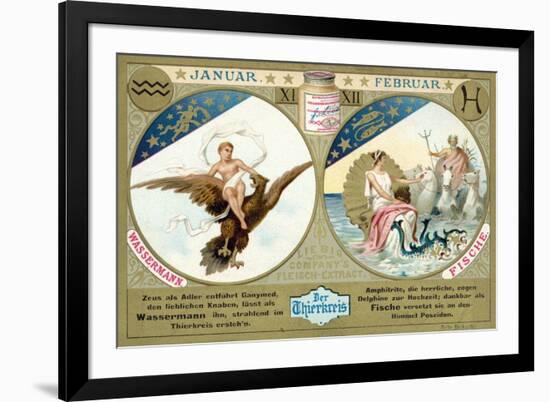 January and February: Aquarius and Pisces-null-Framed Giclee Print