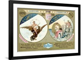 January and February: Aquarius and Pisces-null-Framed Giclee Print