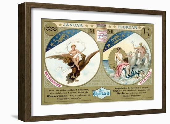 January and February: Aquarius and Pisces-null-Framed Giclee Print