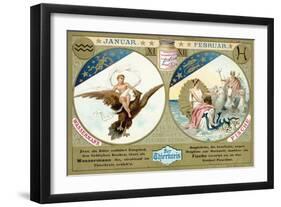 January and February: Aquarius and Pisces-null-Framed Giclee Print