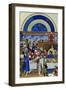 January: Banquet Scene by the Limbourg Brothers (Facsimile Manuscript)-null-Framed Giclee Print